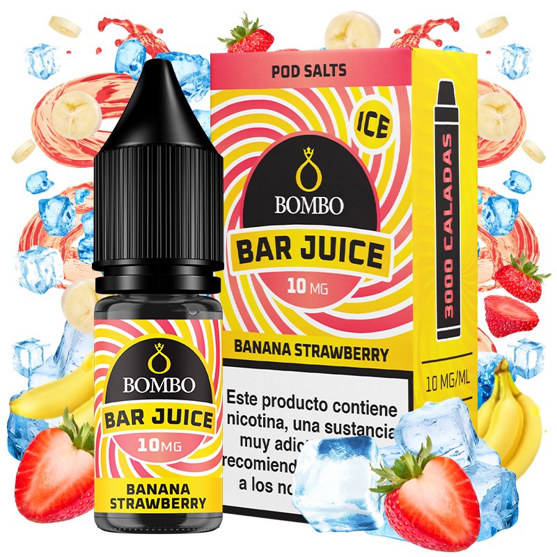 Bar Juice Salts by Bombo Banana Strawberry Ice 10ml